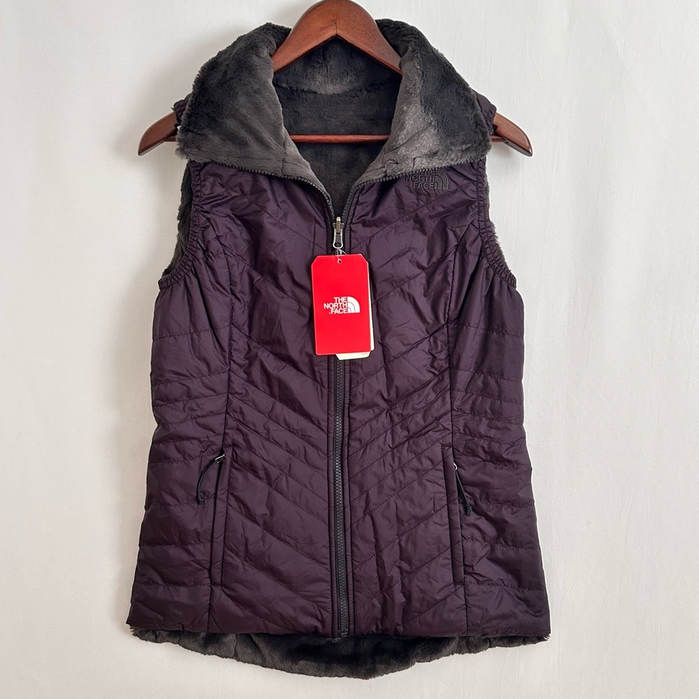 The North Face Mossbud Women Insulated Reversible Vest Jacket Purple Small NWT